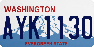 WA license plate AYK1130