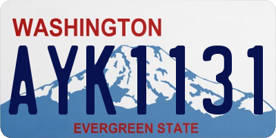 WA license plate AYK1131
