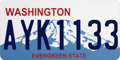 WA license plate AYK1133