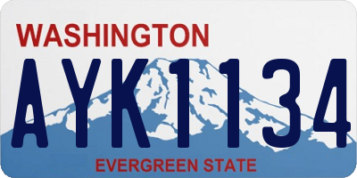 WA license plate AYK1134