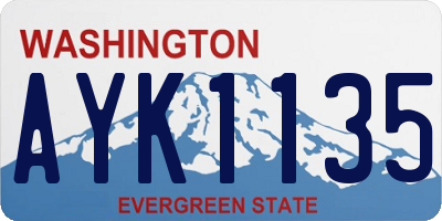 WA license plate AYK1135