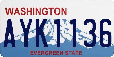 WA license plate AYK1136