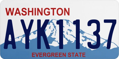 WA license plate AYK1137