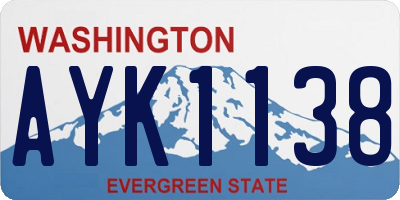 WA license plate AYK1138
