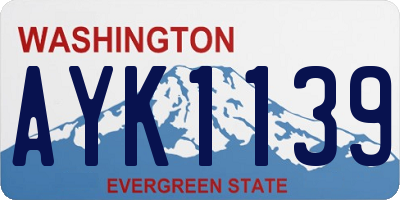 WA license plate AYK1139