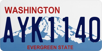 WA license plate AYK1140