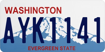 WA license plate AYK1141