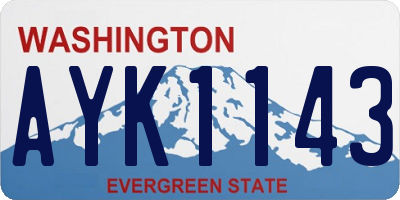 WA license plate AYK1143