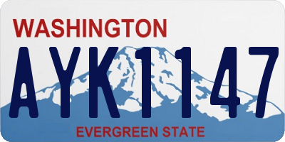 WA license plate AYK1147