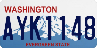 WA license plate AYK1148