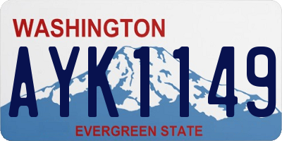 WA license plate AYK1149