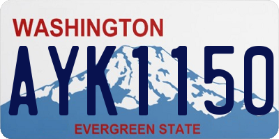 WA license plate AYK1150
