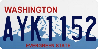 WA license plate AYK1152