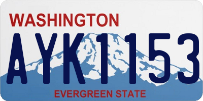 WA license plate AYK1153