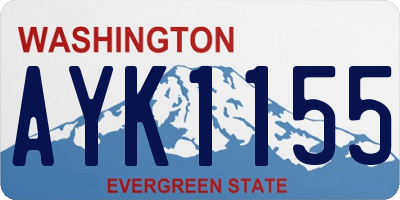 WA license plate AYK1155