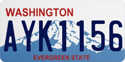 WA license plate AYK1156