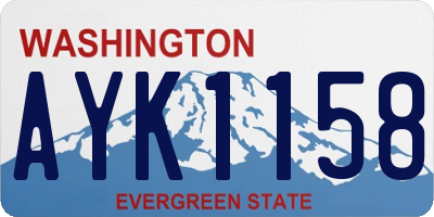 WA license plate AYK1158