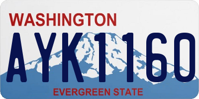 WA license plate AYK1160
