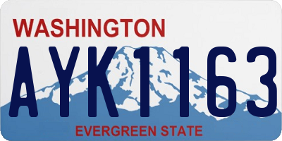 WA license plate AYK1163