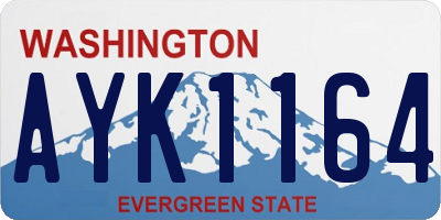 WA license plate AYK1164