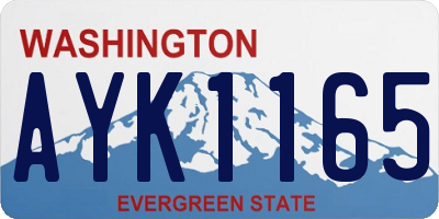 WA license plate AYK1165