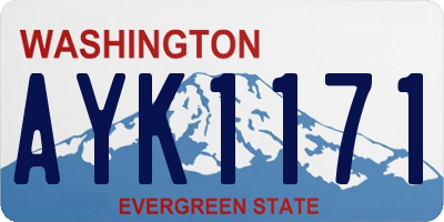 WA license plate AYK1171