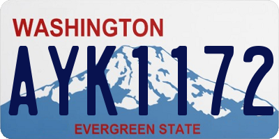 WA license plate AYK1172