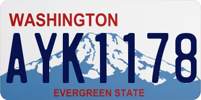 WA license plate AYK1178