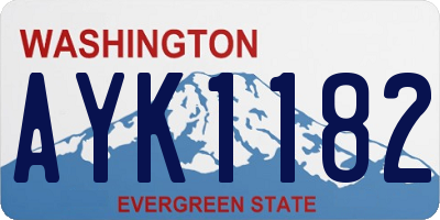 WA license plate AYK1182