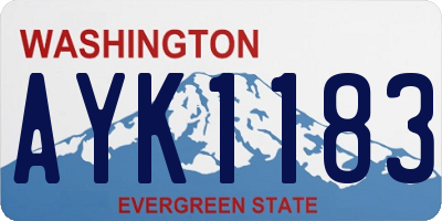 WA license plate AYK1183