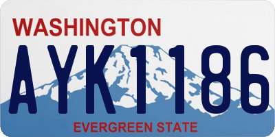 WA license plate AYK1186