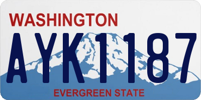 WA license plate AYK1187