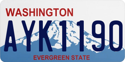 WA license plate AYK1190