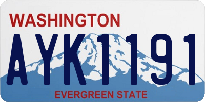 WA license plate AYK1191