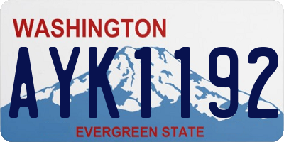 WA license plate AYK1192