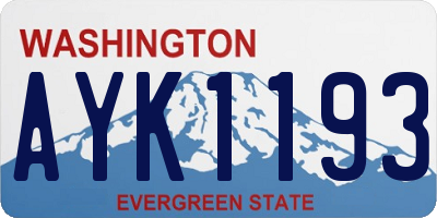 WA license plate AYK1193