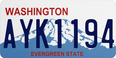 WA license plate AYK1194