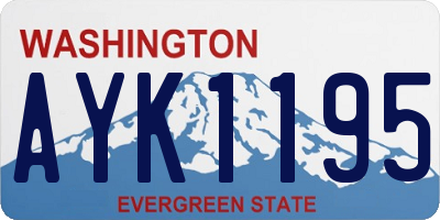 WA license plate AYK1195