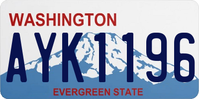 WA license plate AYK1196