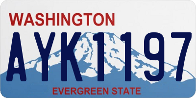 WA license plate AYK1197