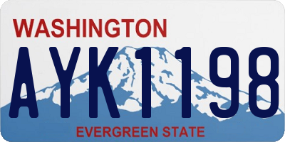 WA license plate AYK1198