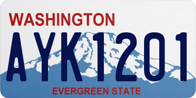 WA license plate AYK1201