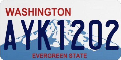 WA license plate AYK1202