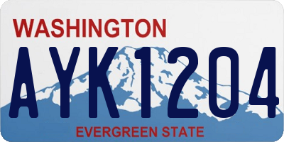 WA license plate AYK1204