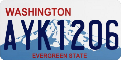 WA license plate AYK1206