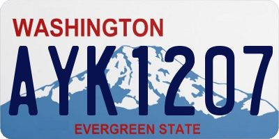WA license plate AYK1207