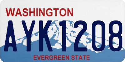 WA license plate AYK1208