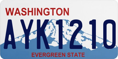 WA license plate AYK1210