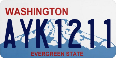 WA license plate AYK1211
