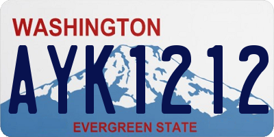 WA license plate AYK1212